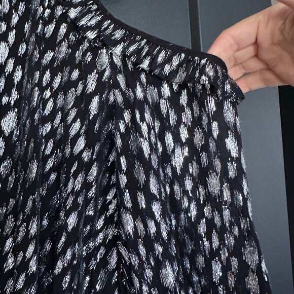 NWT | The Kooples | Cold Shoulder Mini Dress | Black wih Metallic Leopard Print - Picture 9 of 13